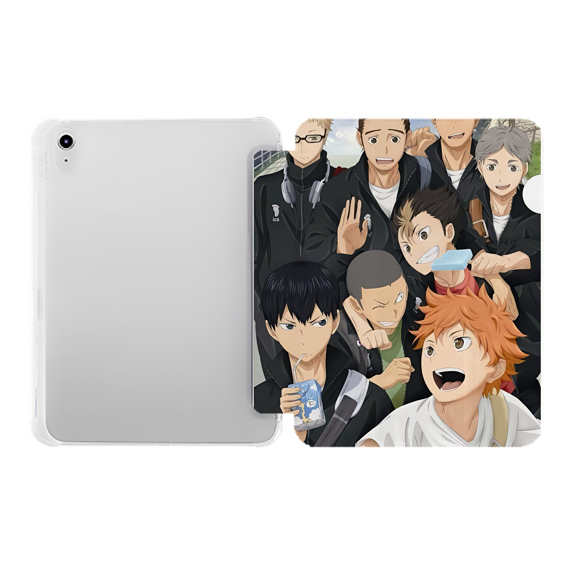 （画像用） ハイキュー!! Haikyu!! IPad ケース ペン収納付き 三つ折りスタンド PUレザー×シリコン 対応機種9.5/10.5/10.9インチ